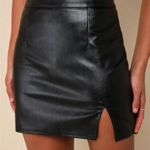Lulu's vegan leather mini skirt